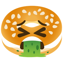 bagel and face vomiting