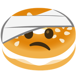 bagel and face with head-bandage