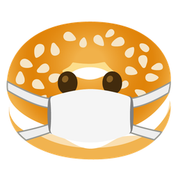 bagel and face with medical mask