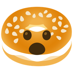 bagel and face with open mouth