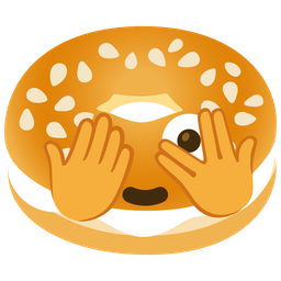 bagel and face with peeking eye