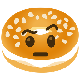 bagel and face with raised eyebrow