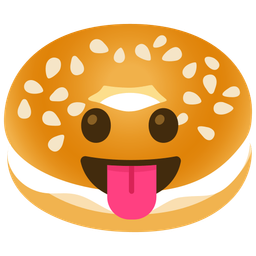 Bagel and Face with tongue