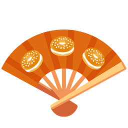 bagel and folding hand fan