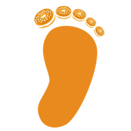 bagel and footprints