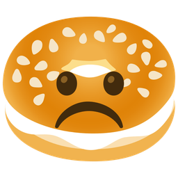 bagel and frowning face