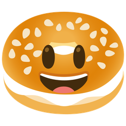 Bagel and Grinning face with big eyes