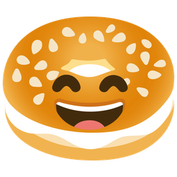 Bagel and Grinning face with smiling eyes
