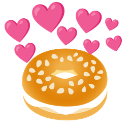 bagel and heart with arrow