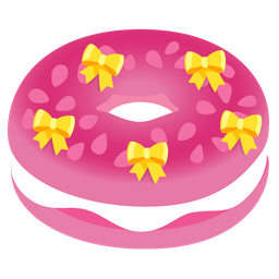 bagel and heart with ribbon