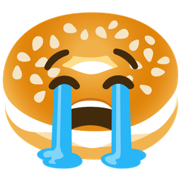 bagel and loudly crying face