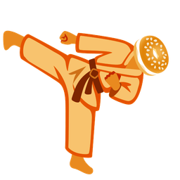 bagel and martial arts uniform