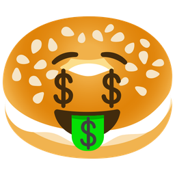 Bagel and Money-mouth face