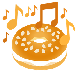 bagel and musical notes