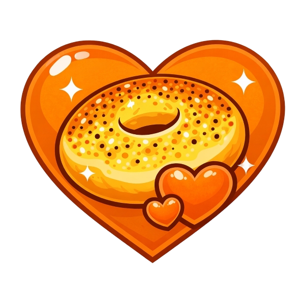 Bagel and Orange heart