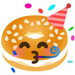 bagel and partying face