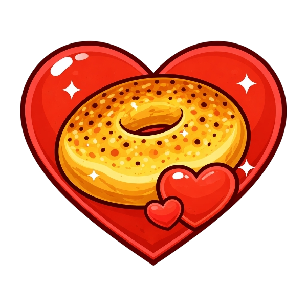 Bagel and Red heart