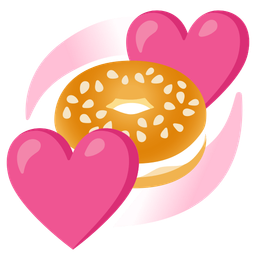 bagel and revolving hearts