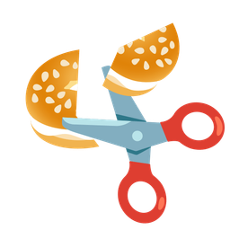 bagel and scissors