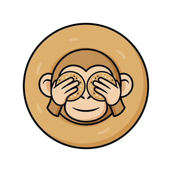 Bagel and See-no-evil monkey