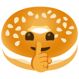 bagel and shushing face