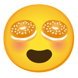 Bagel and Smiling face with heart-eyes