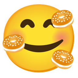 Bagel and Smiling face with hearts