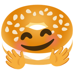 Bagel and Smiling face with open hands