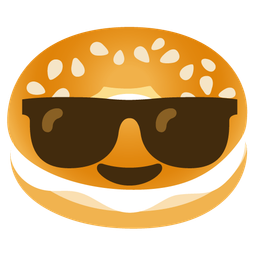 bagel and smiling face with sunglasses