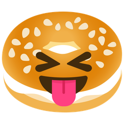 Bagel and Squinting face with tongue