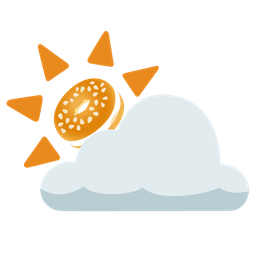 bagel and sun behind cloud