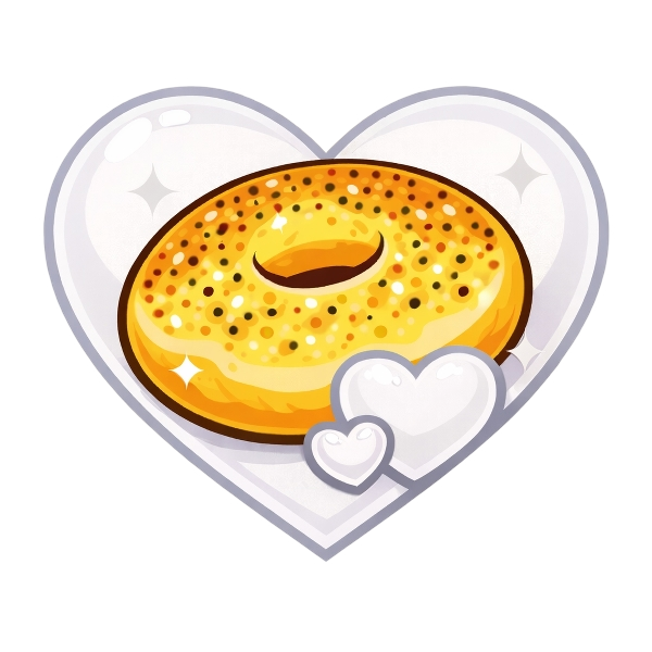 Bagel and White heart