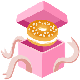 bagel and wrapped gift