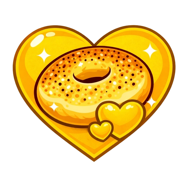 Bagel and Yellow heart