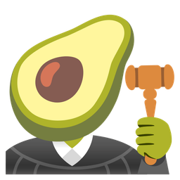 balance scale and avocado