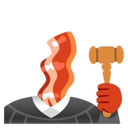 balance scale and bacon