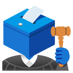 balance scale and ballot box with ballot