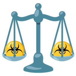 balance scale and biohazard