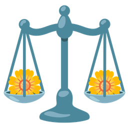 balance scale and blossom
