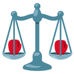 balance scale and boxing glove