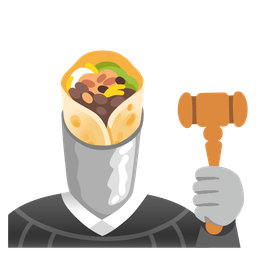 balance scale and burrito