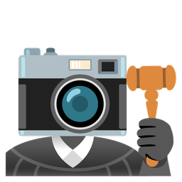 balance scale and camera