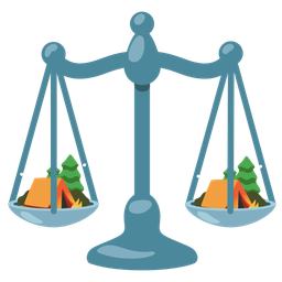 balance scale and camping