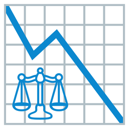 balance scale and chart decreasing
