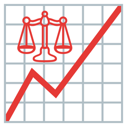 balance scale and chart increasing