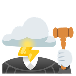 balance scale and cloud with lightning