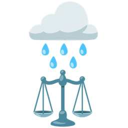 balance scale and cloud with rain