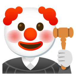 balance scale and clown face