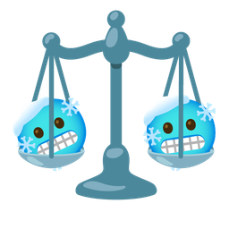 balance scale and cold face