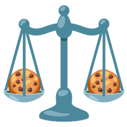 balance scale and cookie